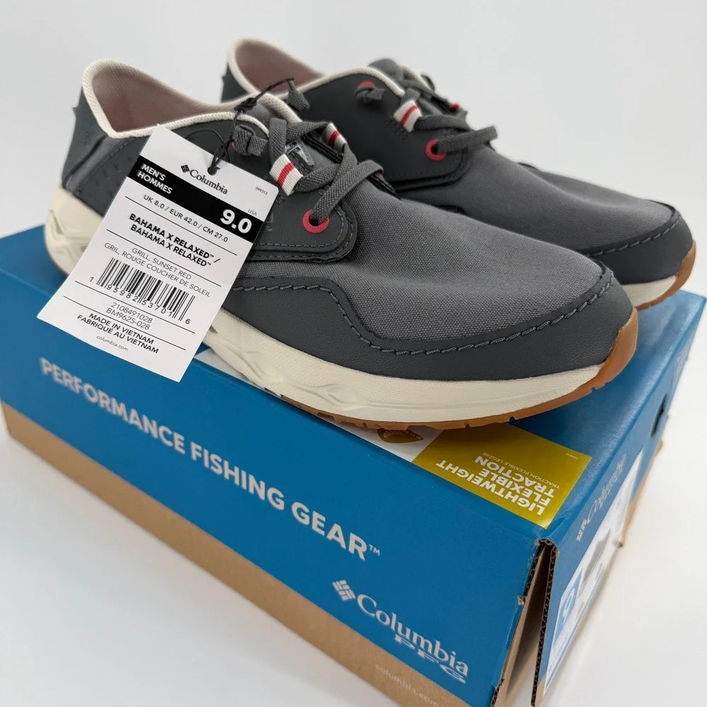 Columbia PFG Bahama X Relaxed‎ Mens Boat Shoes Grill Sunset Red BM9625-028 9